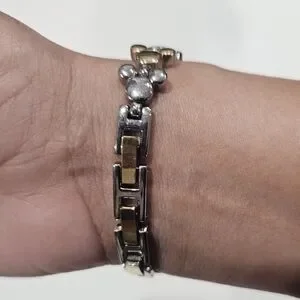 Disney Mickey Mouse Two-Tone Gold & Silver Women's Watch New Battery