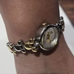 Disney Mickey Mouse Two-Tone Gold & Silver Women's Watch New Battery