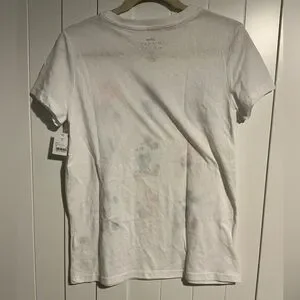 Disney Mickey Mouse Women's Medium Graphic Tee Shirt White Red Blue NEW