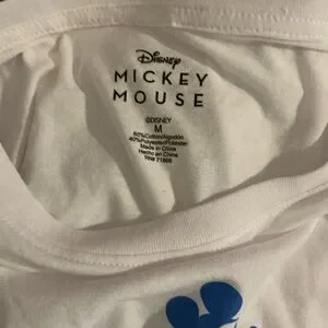 Disney Mickey Mouse Women's Medium Graphic Tee Shirt White Red Blue NEW