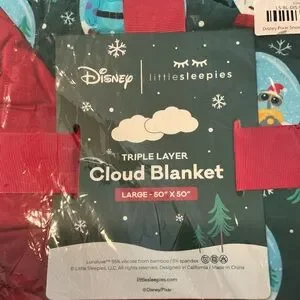 Disney Pixar X Littlesleepies Snow Globes Cloud Blanket – Large 50” X 50” NWT