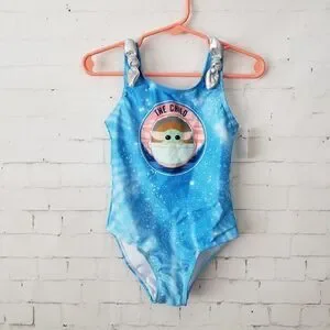 Disney Star Wars Yoda The Child One-Piece Swim Suit Size Toddler 2T Girls NEW