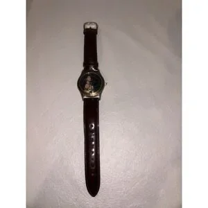 Disney Store Pocahontas Watch -Wooden Case Display Box -‎ Tested & Working