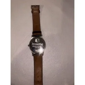 Disney Store Pocahontas Watch -Wooden Case Display Box -‎ Tested & Working