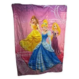 Disney Vintage Cinderella Princesses Reversible Comforter Blanket Throw 56x41