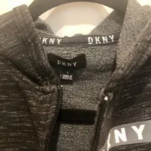 DKNY Hooded Youth Size 8 Jacket Zip Up Reflective