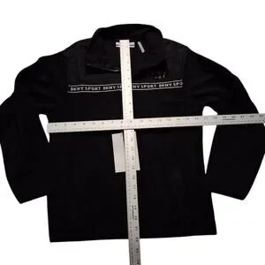 DKNY Sport Black Fleece Zip Jacket Boys M 10–12 Full Zip Pockets Warm Layer
