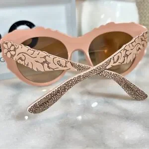 Dolce And Gabbana Pink/Brown Gradient DG4267 Brocade Cat Eye Sunglasses