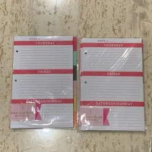 Dollar spot binder inserts plus folders