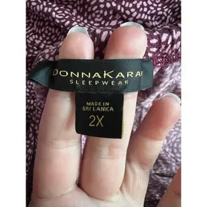 Donna Karan Sleepwear Women's Geometric Jersey Knit Pajama Pant Purple Size 2X