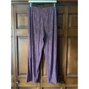 Donna Karan Sleepwear Women's Geometric Jersey Knit Pajama Pant Purple Size 2X