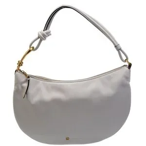 Donna Karan White Leather Bag with Gold Accents