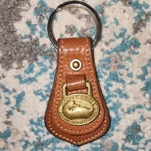 Dooney & Bourke Tan Leather Key Holder with Gold Accent
