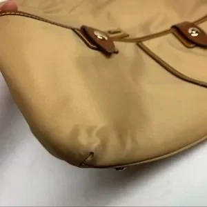 Dooney & Bourke Wayfarer Sac Tan Nylon With Brown Leather Trim