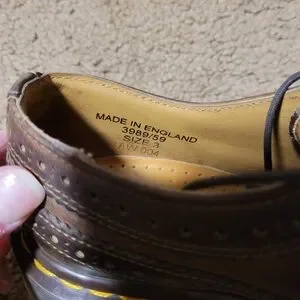 Dr. Marten's Brown Yellow Stitch Smooth Leather Brogue Shoes Size 3