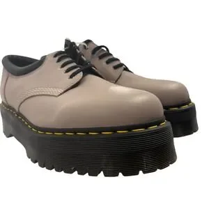 Dr. Martens 1461 Quad Platform Shoes Leather Oxford Mauve Black Size 13*