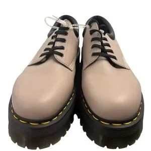 Dr. Martens 1461 Quad Platform Shoes Leather Oxford Mauve Black Size 13*