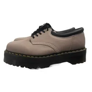 Dr. Martens 1461 Quad Platform Shoes Leather Oxford Mauve Black Size 13*