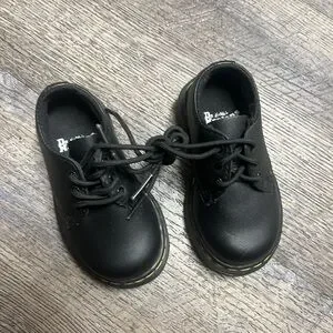 Dr. Martens Black Dress Shoes Classic Lace-Up Design