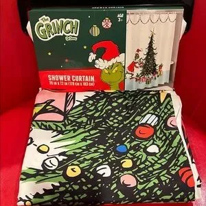 Dr. Seuss The Grinch Shower Curtain - Green and Red