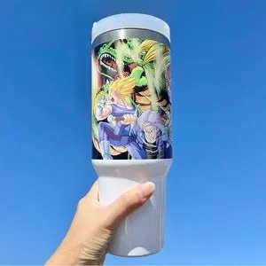 Dragon Ball Z 40 Oz Tumbler With Hand Carry Handle And Straw For COLD And HOT