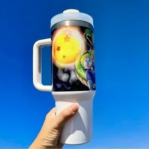 Dragon Ball Z 40 Oz Tumbler With Hand Carry Handle And Straw For COLD And HOT
