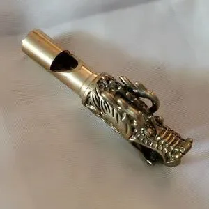 Dragon Design Brass Whistle