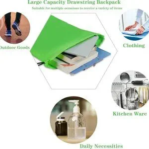 Drawstring Backpack Bags Sack Pack Cinch Tote Sport Storage Polyester Bag