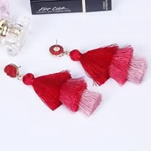 Druzy Post Tassel Layered Long Large Bohemian Earrings