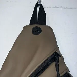 DUCHAMP LONDON Military Green And Black Rubberized Sling Bag
