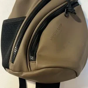 DUCHAMP LONDON Military Green And Black Rubberized Sling Bag