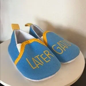 Duck Duck Goose Later Gator Blue And Yellow Baby Shoes NWOT 3-6M