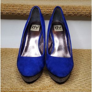 DV By Dolce Vita Bessie Blue Suede Heels