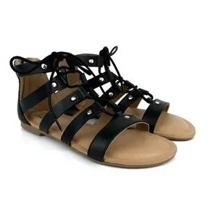 DV By Dolce Vita Girl's Curse Flat Gladiator Sandals Black Size 2