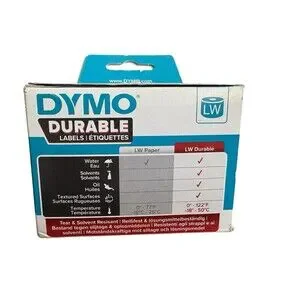 Dymo 1933081 Lw Durable 1”X 3 1/2”White Poly Labels 700 Labels New Sealed Labels