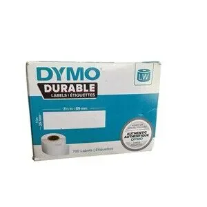 Dymo 1933081 Lw Durable 1”X 3 1/2”White Poly Labels 700 Labels New Sealed Labels