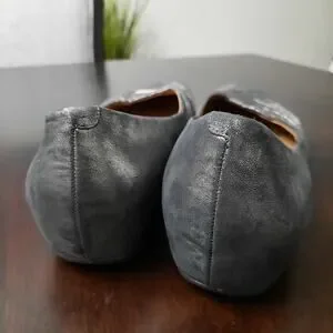 Earthies Vanya Metallic Pewter Flat