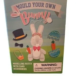 Easter Fun - Mould Your Own Bunny Modelling Putty With Card Accessories NEW