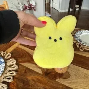 Easter Toy Peeps Plushie Bunny Stuffed Animal Holiday Gift Yellow