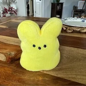 Easter Toy Peeps Plushie Bunny Stuffed Animal Holiday Gift Yellow