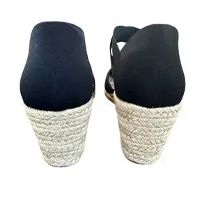 Easy Street Pari Black Canvas Espadrille Size 8.5