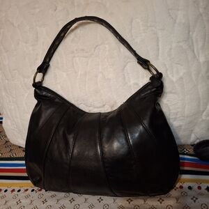 Ecclled Black Leather Studded Hobo Bag No Callouts