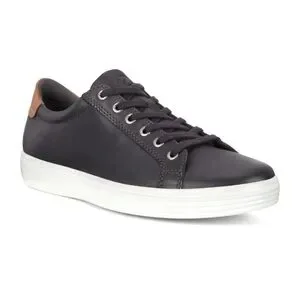 ECCO Gray Soft Leather Casual Lace Up Shoes Sneakers Sz 12-12.5