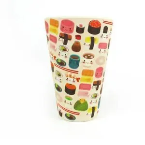 Eco-Friendly Reusable Plant Fiber Travel Mug With Sushi Design NWT