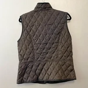 Eddie Bauer Chocolate Brown Vest Size Medium Down Filled Snap Button