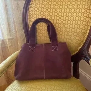 Eddie Bauer Suede maroon colored vintage bag