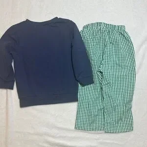 EEUC Boys St. Patrick’s Day Appliqué Shamrock Pullover And Gingham Pants 18/24mo