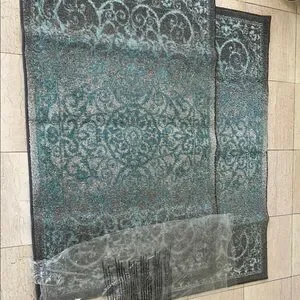 Elegant Blue And Gray Patterned Rug 30”x46” 1 Left