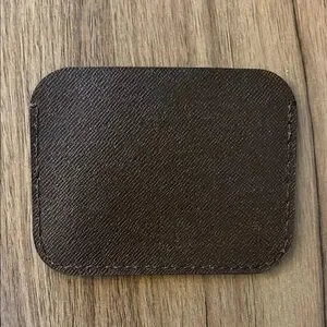 Elegant Brown Leather Card Holder made by me from the recycled leather