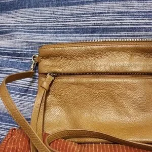 Elegant Tan Leather Crossbody Bag